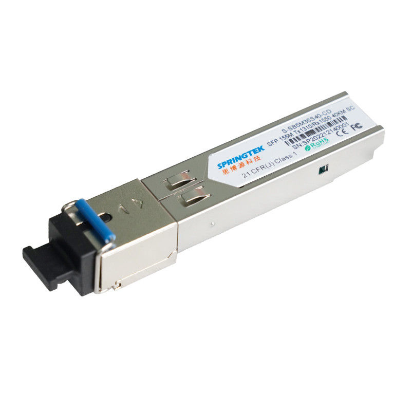 155M متوافق جونيبر / أريستا SFP BIDI 40 كجم وحدة بصرية TX1310nm / RX1550nm SC DDM جهاز الإرسال والاستقبال