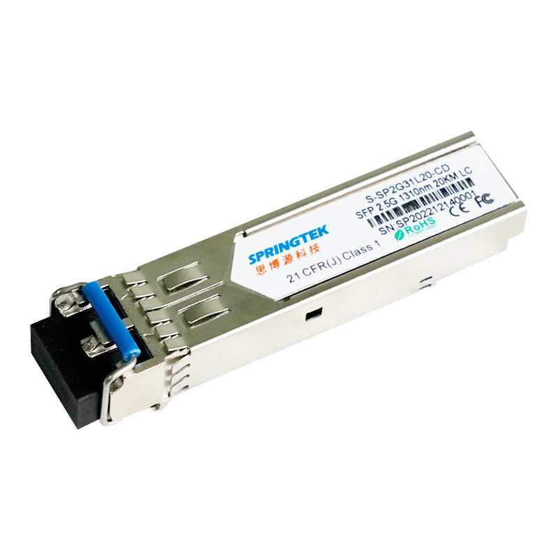 متوافق مع Cisco / Juniper / HP / Arista SMF 2.5G LC 1310nm 20 كم مع وحدة الإرسال والاستقبال الضوئية DDM SFP