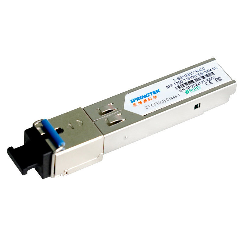 OEM 1.25G SC SFP متوافق جهاز الإرسال والاستقبال BIDI T1310 / R1550nm مع وحدة الإرسال والاستقبال البصرية DDM 3km