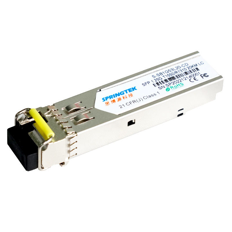حار بيع SFP Simplex 1.25G 20km WDM BIDI SFP الوحدة أحادية الألياف 1550 / 1310nm SMF سعر المصنع SFP LC الوحدة