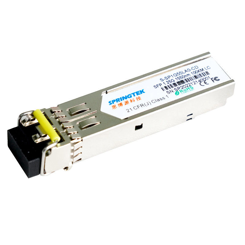 Springtek S-SP1G55LA0-CD 1.25G 1550nm LC وحدة بصرية مزدوجة متوافقة مع أجهزة إرسال واستقبال الألياف Cisco 100 كم
