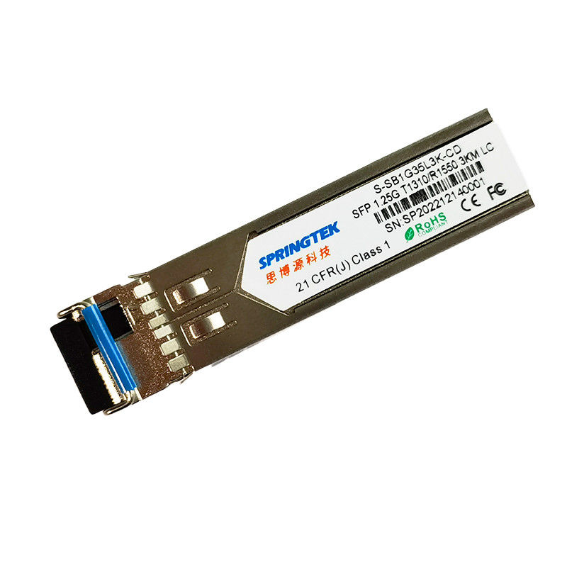 1.25G SFP 3km BIDI متوافق مع وحدة TX1310nm / RX1550nm LC مع وحدة الإرسال والاستقبال الضوئية DDM
