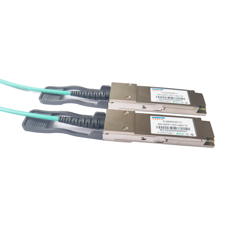 40G QSFP + إلى QSFP + AOC كابل بصري نشط 7M متوافق مع Arista Alcatel Avaya Nokia
