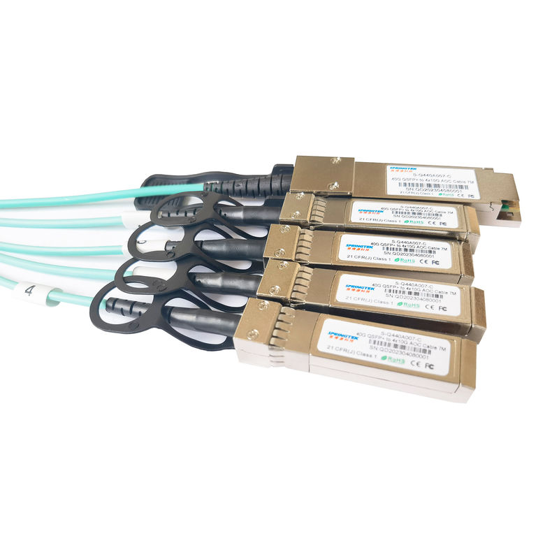 40g Qsfp + إلى 4x10g Sfp + Aoc Breakout Cables 7m Ddm Om3 الألياف الضوئية النشطة الإرسال والاستقبال 850nm Sfp Aoc Cable