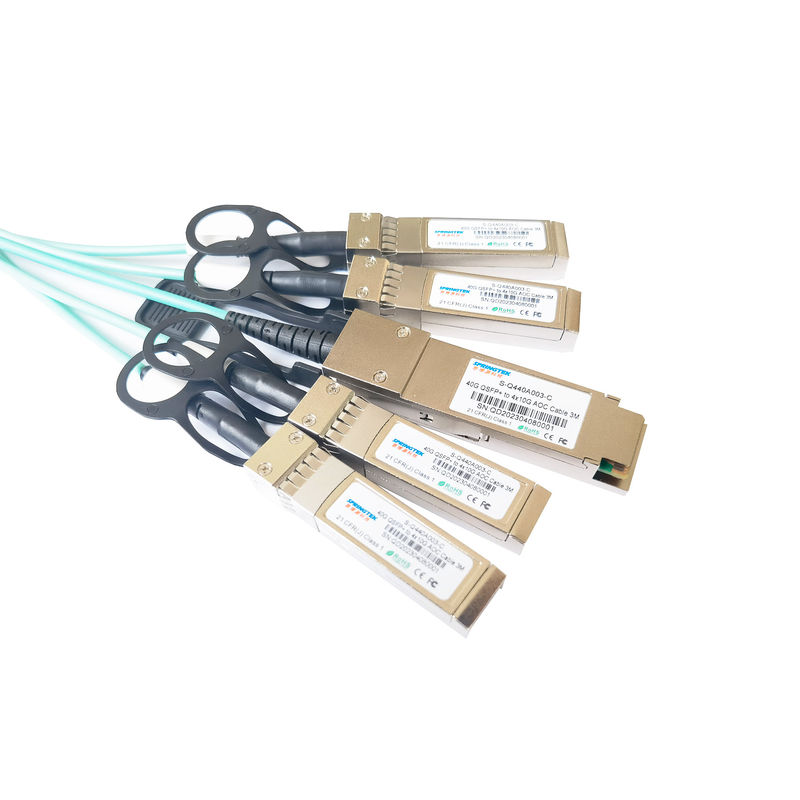 3M 40G QSFP + إلى 4X10g SFP + AOC كبل بصري نشط MMF لشبكة إيثرنت وقناة ليفية