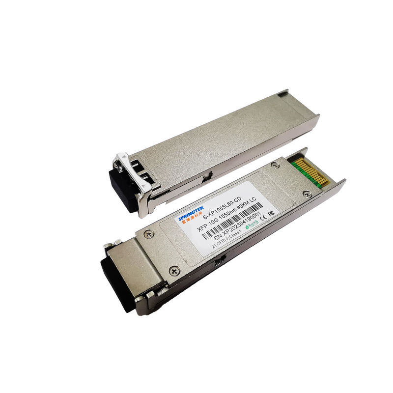 الألياف البصرية المتوافقة مع إيثرنت LC XFP ZR SMF 10G XFP جهاز الإرسال والاستقبال المزدوج مزدوج 80 كيلومتر 1550 نانومتر